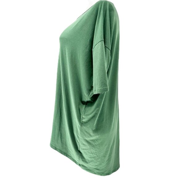 LuLaRoe Irma Top Womens L Green Relaxed Fit SS High-Low Hem Tunic Style Soft - Picture 8 of 9